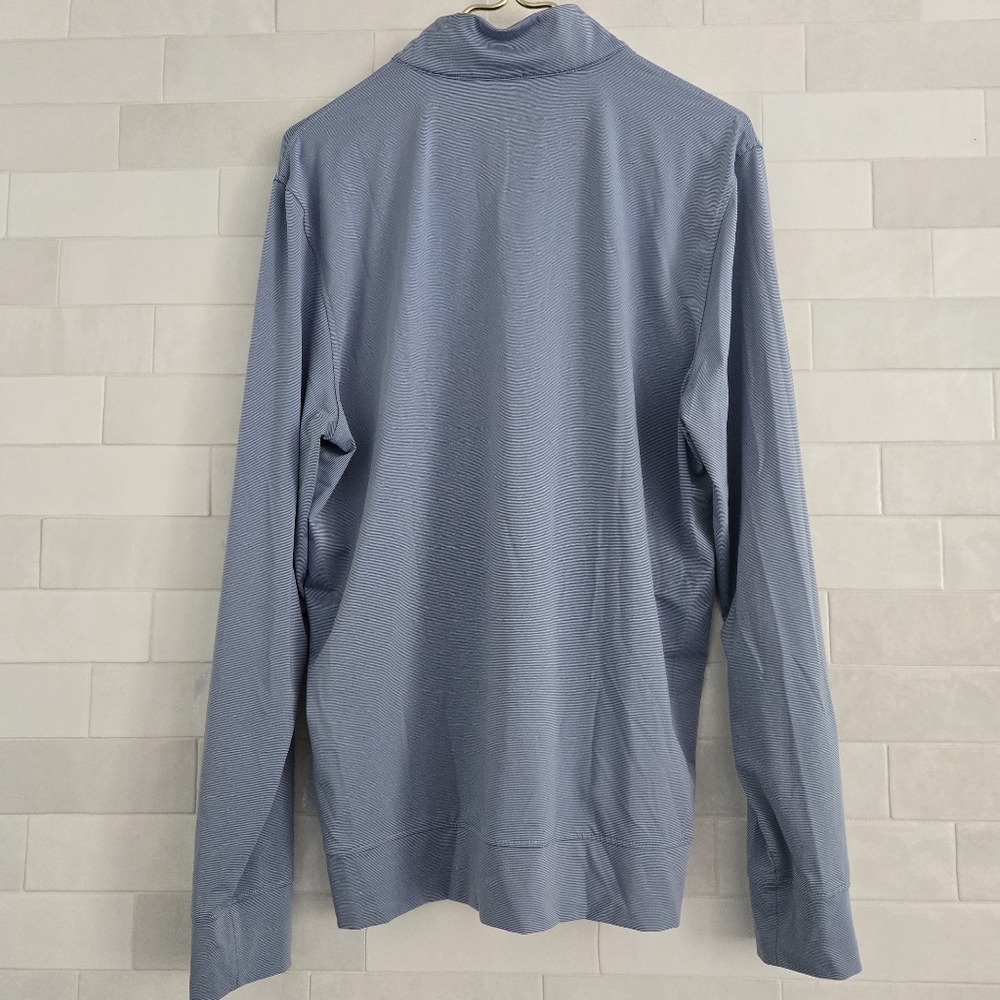 Stitch Men's Blue Stripe Scout 1/4 Zip Pullover Golf Jacket 211SA3000 Size M - Picture 6 of 6